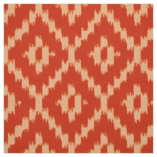 Ikat Diamond Pattern - Mandarin and pastel orange Fabric