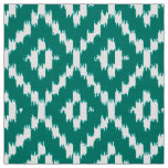 Ikat Diamond Pattern - Turquoise and white Fabric