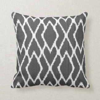 Diamond Pillows - Decorative & Throw Pillows | Zazzle - Ikat diamonds - Charcoal grey and white Throw Pillow