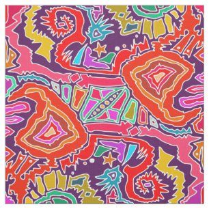 ikat doodle red fabric