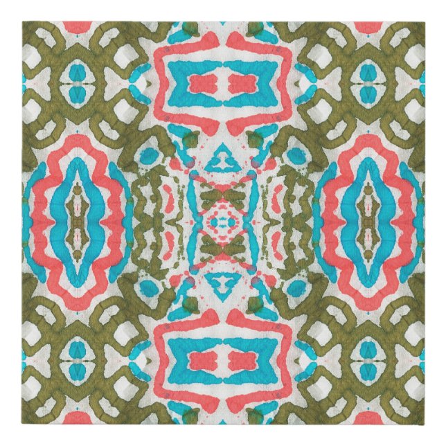 Ikat Ethnic Abstract Pattern. Shaman Pattern. Peni Faux Canvas Print (Front)