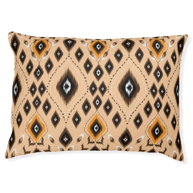 Ikat Ethnic Geometric Folklore Pattern Pet Bed (Front)