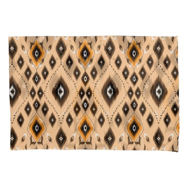 Ikat Ethnic Geometric Folklore Pattern Pillow Case (Front)