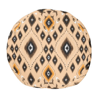 Ikat Ethnic Geometric Folklore Pattern Pouf