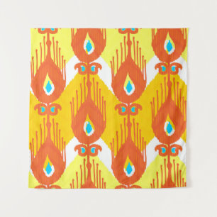 Ikat fabric pattern tapestry