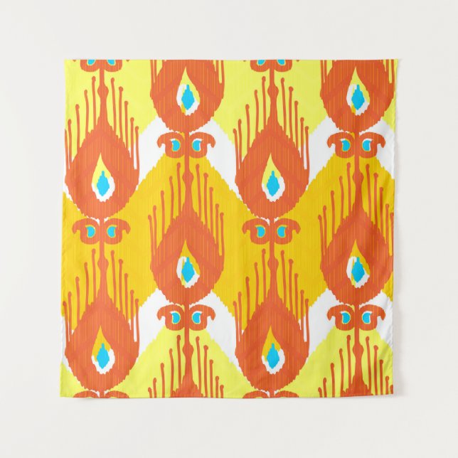 Ikat fabric pattern tapestry (Front)