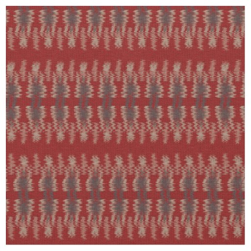 Ikat Fabric Stripes Pattern in Red Grey White