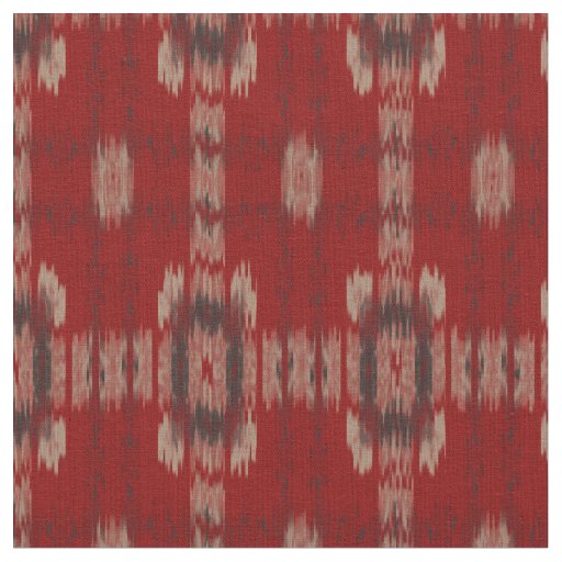 Ikat Fabric Stripes Pattern in Red Grey White