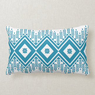 Ikat fabric style rug texture pattern lumbar pillow