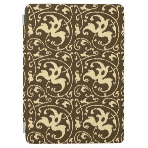 Ikat Floral Damask _ Chocolate Brown and Tan iPad  iPad Air Cover