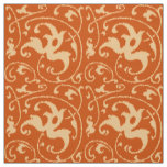 Ikat Floral Damask - Mandarin Orange Fabric