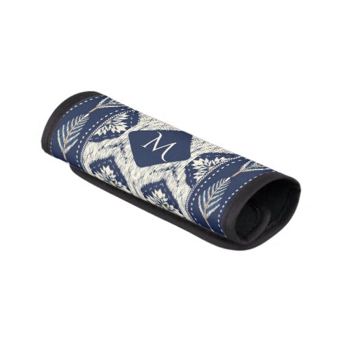 Ikat Floral Paisley Pattern Luggage Handle Wrap