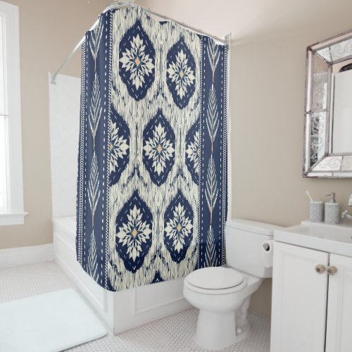 Ikat Floral Paisley Pattern Shower Curtain