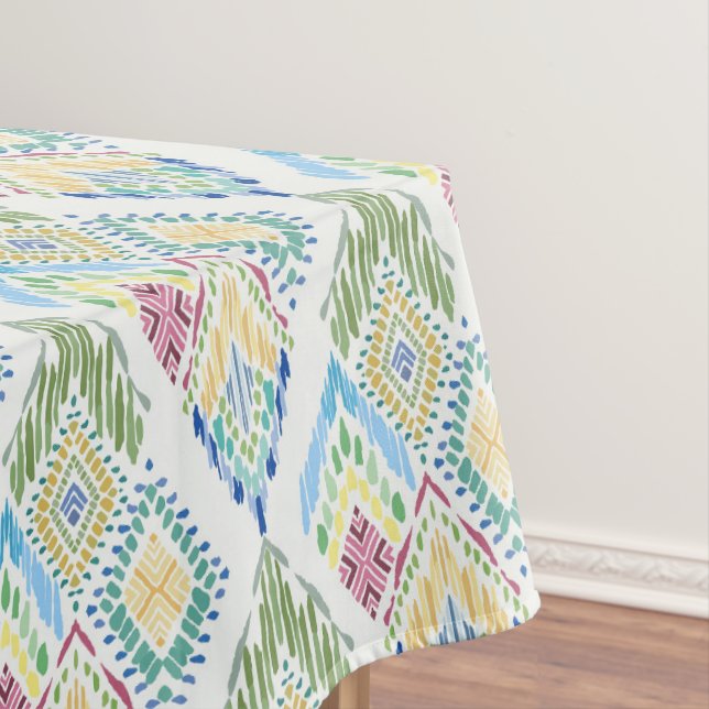 Ikat Floral Seamless Pattern  Tablecloth (In Situ)