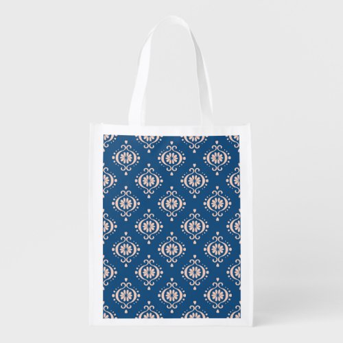 Ikat Geometric Folklore Damask Ornament Grocery Bag