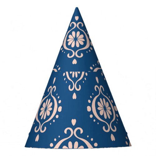 Ikat Geometric Folklore Damask Ornament Party Hat