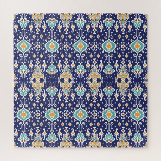 Ikat Geometric: Folklore Oriental Ornament. Jigsaw Puzzle (Vertical)
