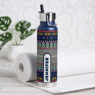 Ikat Geometric Folklore Ornament Background | Name