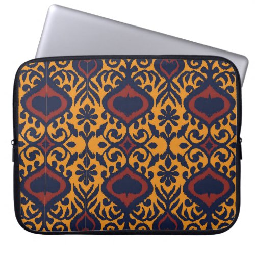 Ikat geometric folklore ornament Oriental damask  Laptop Sleeve