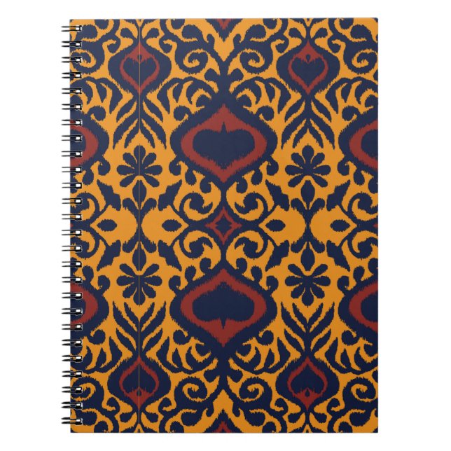 Ikat geometric folklore ornament. Oriental damask  Notebook (Front)