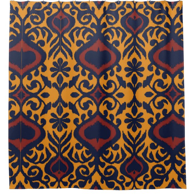 Ikat geometric folklore ornament. Oriental damask  Shower Curtain (Front)