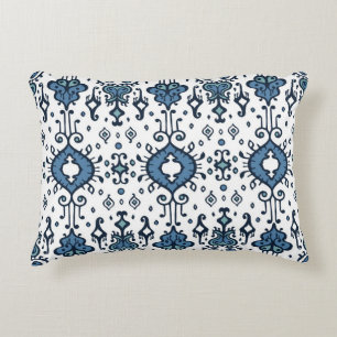 Ikat geometric folklore ornament. Oriental vintage Accent Pillow
