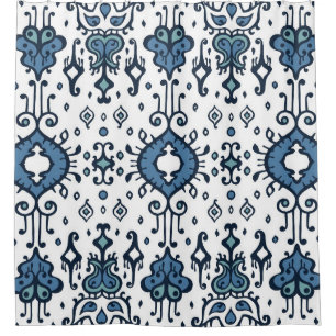 Ikat geometric folklore ornament. Oriental vintage Shower Curtain