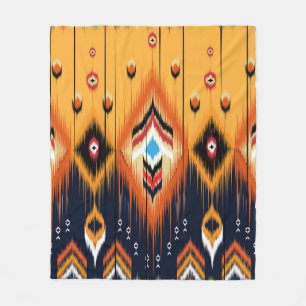 Ikat geometric folklore ornament. Tribal ethnic te Fleece Blanket