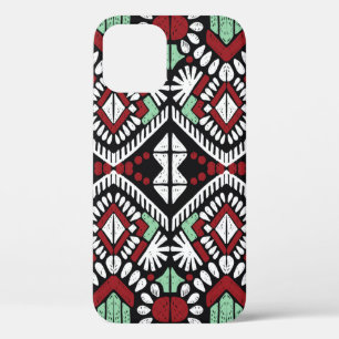 Ikat geometric folklore ornament. Tribal ethnic vi iPhone 12 Case
