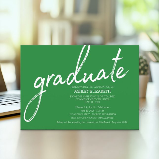 Ikat Modern Graduation Announcement Invite (Modern Graduation Announcement and Party Invitation)