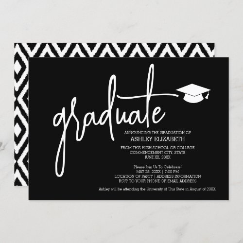 Ikat Modern Graduation Party Invitation