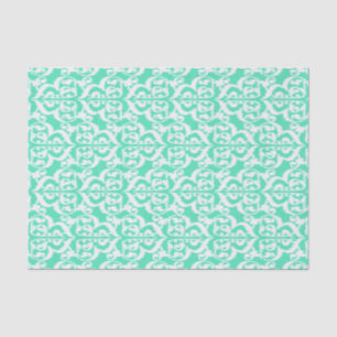 Ikat Moorish Damask - aqua and white Tissue Paper