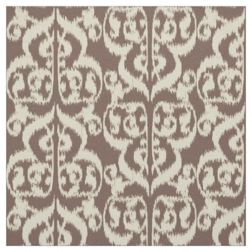 Ikat Moorish Damask - beige and taupe Fabric