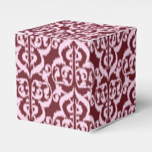 Ikat Moorish Damask - burgundy and pink Favor Boxes