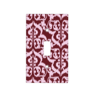 Ikat Moorish Damask - burgundy and pink Light Switch Cover