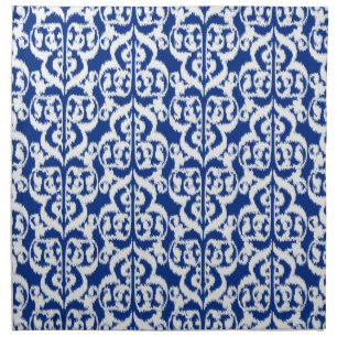 Ikat Moorish Damask - cobalt blue and white Cloth Napkin