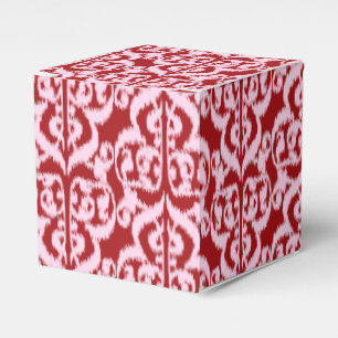 Ikat Moorish Damask - dark red and pink Favor Boxes