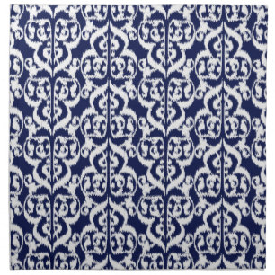 Ikat Moorish Damask - indigo and white Napkin