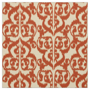 Ikat Moorish Damask - Mandarin orange Fabric