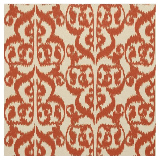 Ikat Moorish Damask - Mandarin orange Fabric