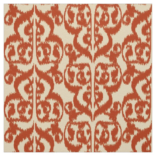 Ikat Moorish Damask - Mandarin orange Fabric (Swatch)