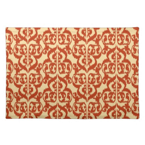 Ikat Moorish Damask _ Mandarin orange Placemat