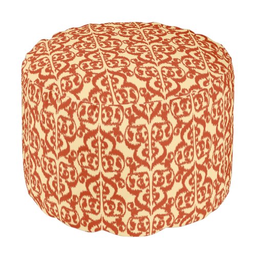 Ikat Moorish Damask _ Mandarin orange Pouf