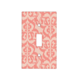 Ikat Moorish Damask - peach and coral pink Light Switch Cover