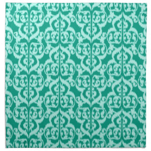 Ikat Moorish Damask - peacock and aqua Napkin