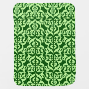 Ikat Moorish Damask - pine and mint green Baby Blanket