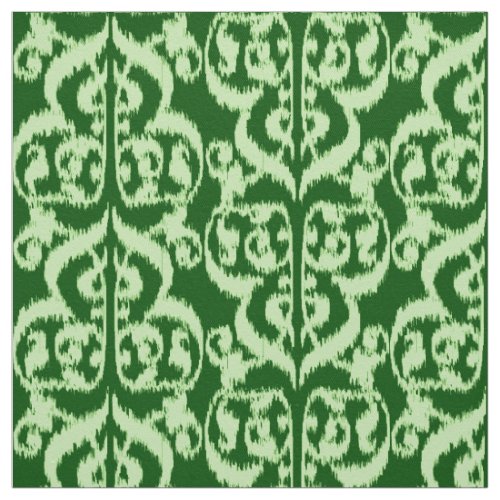 Ikat Moorish Damask _ pine and mint green Fabric