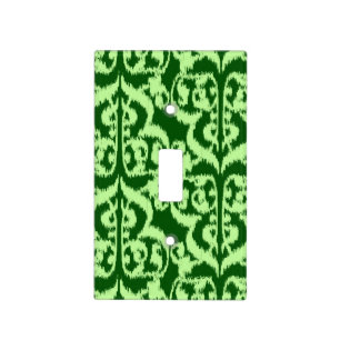 Ikat Moorish Damask - pine and mint green Light Switch Cover