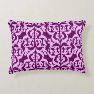 Ikat Moorish Damask - purple and orchid Accent Pillow