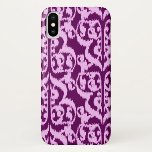 Ikat Moorish Damask _ purple and orchid iPhone XS Case